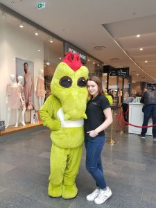 Maskottchen-Aktion im Shopping Center