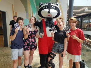 Maskottchen-Aktion im Shopping Center